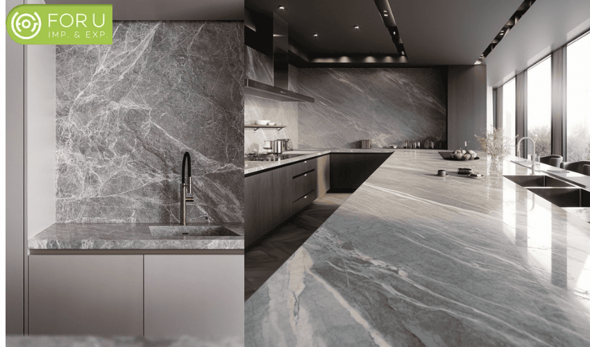 Gray Marble in Kitchen Applications Gray Marble in Kitchen Applications