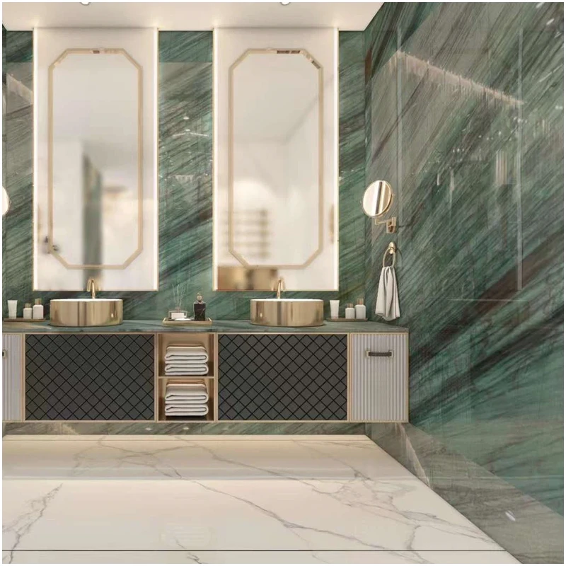 Emerald Quartzite Slab 1 Emerald Quartzite Luxury Villa Bathroom Projects