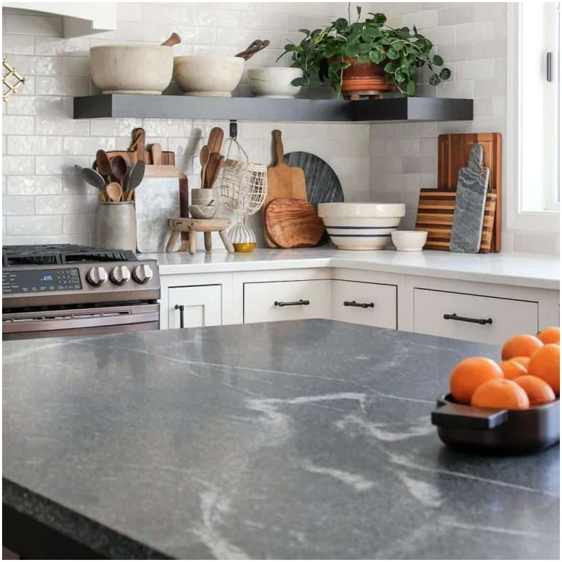 Saratoga Silver Quartzite 1 Saratoga Silver Quartzite Leathered Countertops For Luxury Home