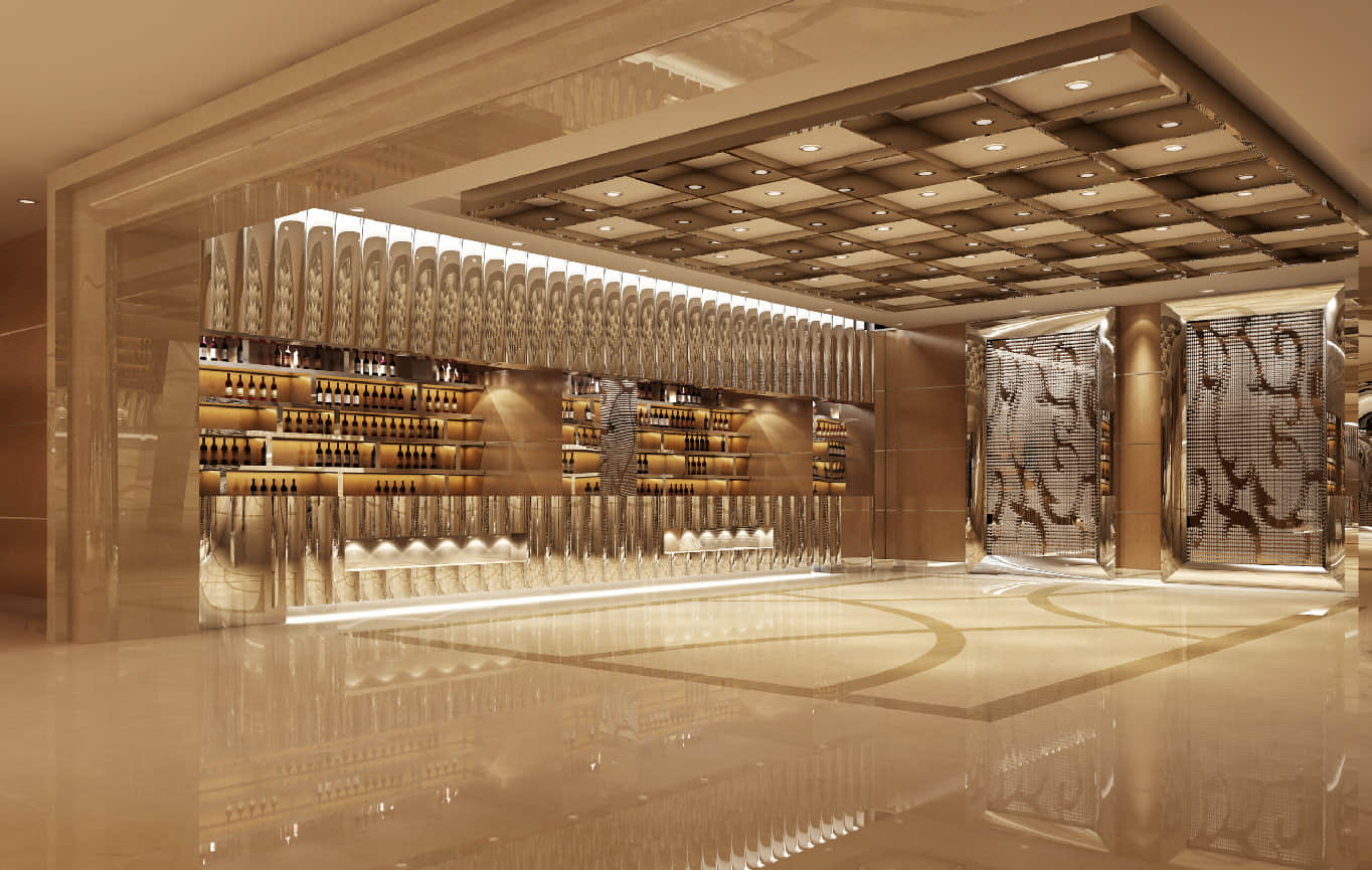 Natural Beige Marble Hotel Bar Area Projects