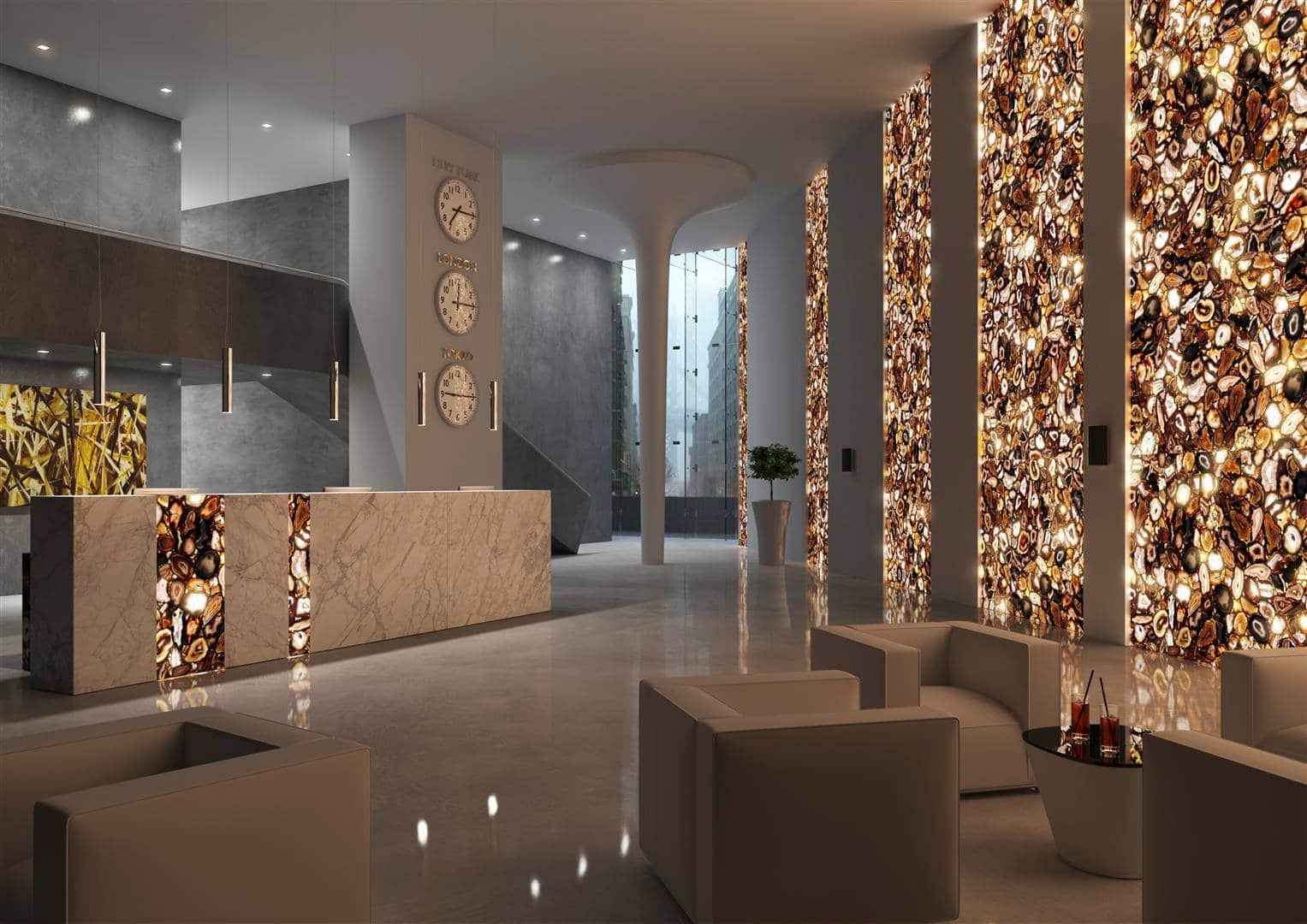 12 Backlit Brown Agate Wall Cladding Hotel Projects