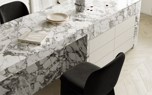 Arabescato White Marble Kitchen Countertops