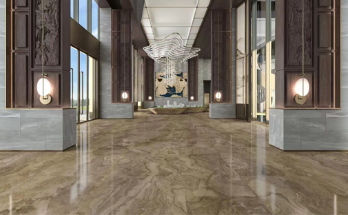 Eramosa Brown Marble Cross Cut Flooring Projects