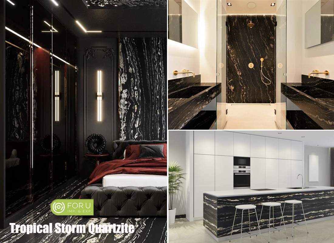 Top 10 Quartzite Slabs recommendations 18 Tropical Storm Exotic Quartzite Bookmatched Tiles and Countertops FOR U STONE