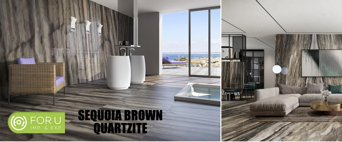 Redwood Brown Quartzite is suitable for interior spaces 1 Sequoia Brown Quartzite indoor Floor and Wall projects FOR U STONE