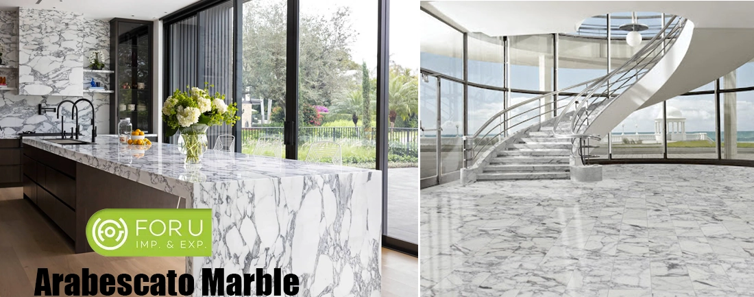 Selection and application of luxury stone 17 Luxury Calacatta Arabescato Marble Countertops and Flooring Project FOR U STONE