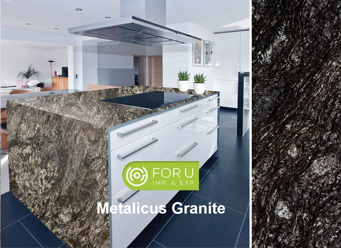 Advantages and disadvantages of black granite countertops 6 Metalicus Black Granite Countertops Residence Projects FOR U STONE