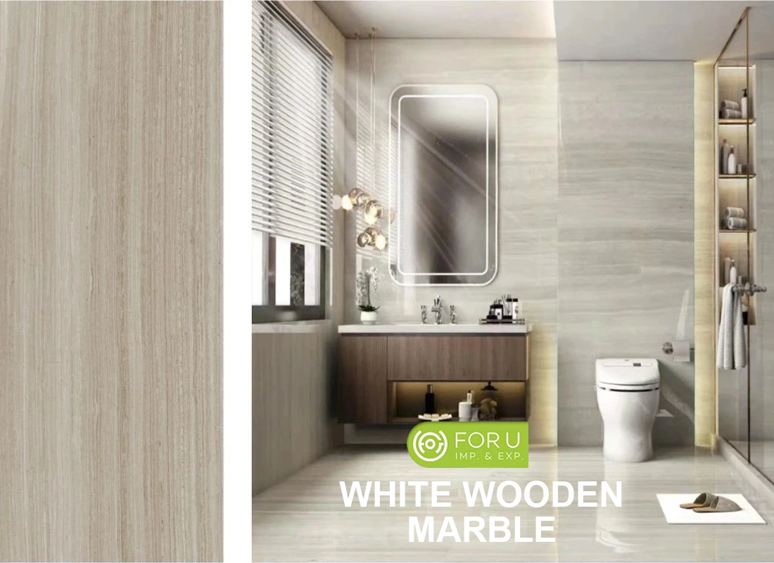 Woodgrain Marble Tile Color and Texture Options 1 White Wooden Marble Bathroom Tiles For Hotels FOR U STONE