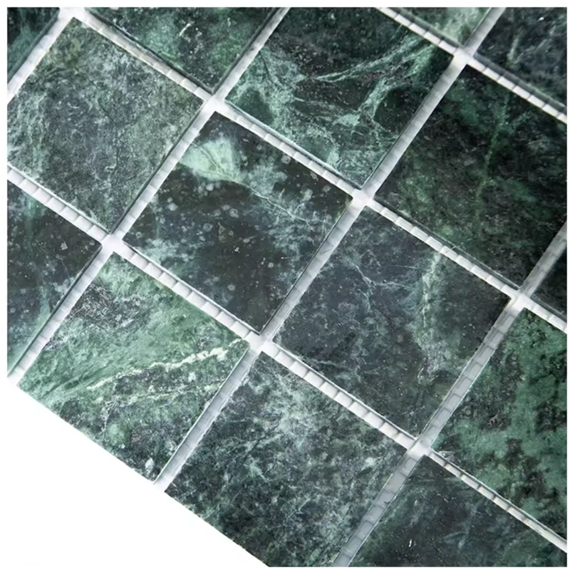 The exquisite art of marble mosaic 2 Green Marble Square Mosaic Tile
