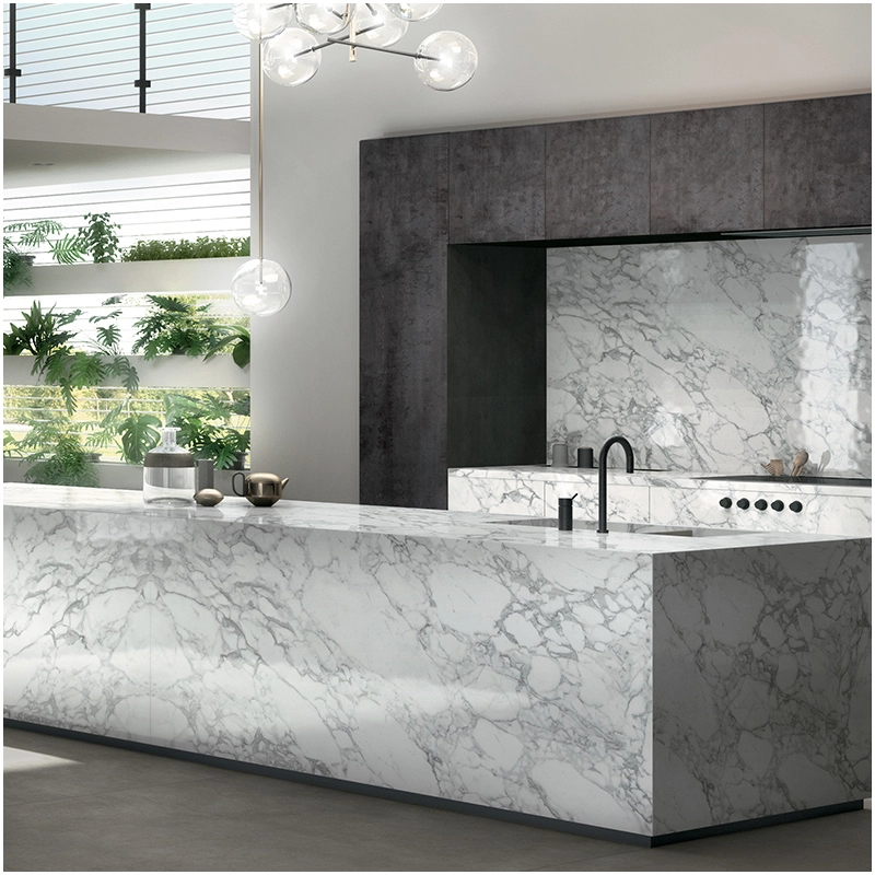 Long-term performance of white marble countertops 17 Natural White Marble Kitchen Countertop Projects in Villas FOR U STONE