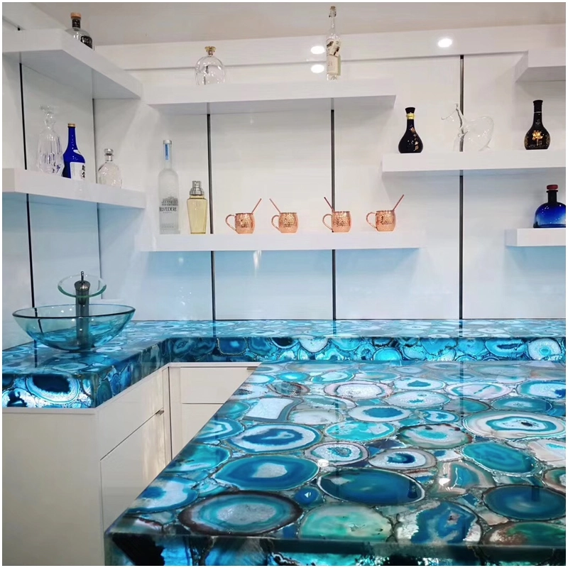 The charm and practical art of agate countertops 12 Blue Agate Countertops for Luxury Aparment Projects FOR U STONE