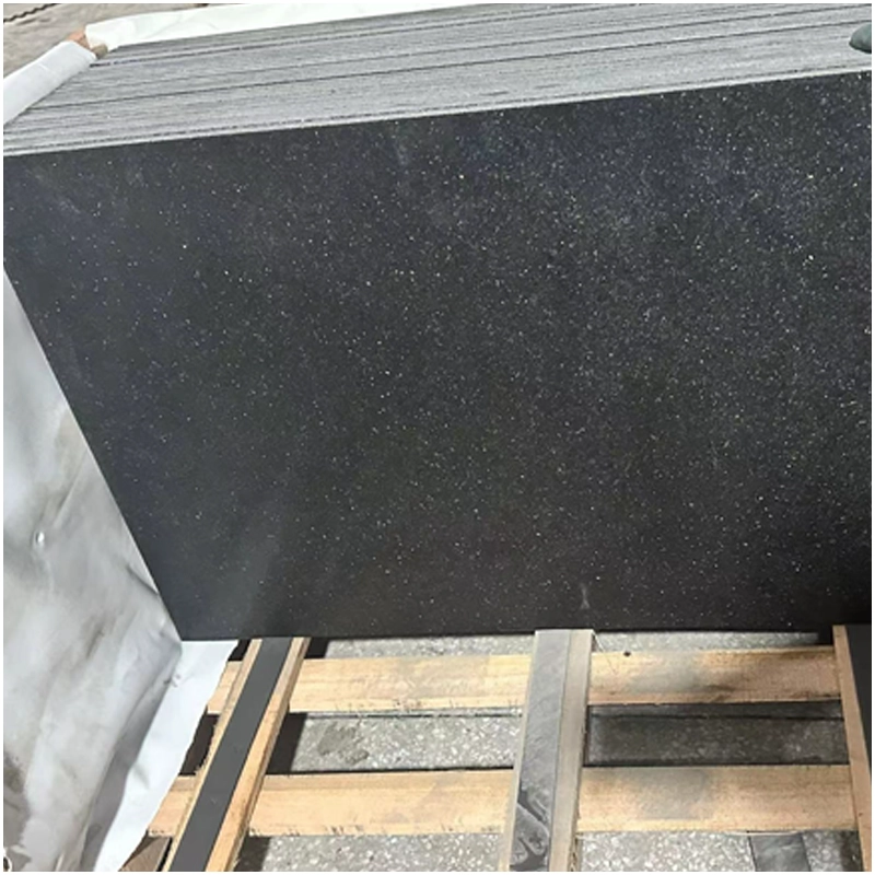 Black Galaxy Honed Granite Flooring Tiles