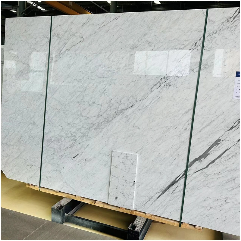 White Carrara Marble Polished Slab