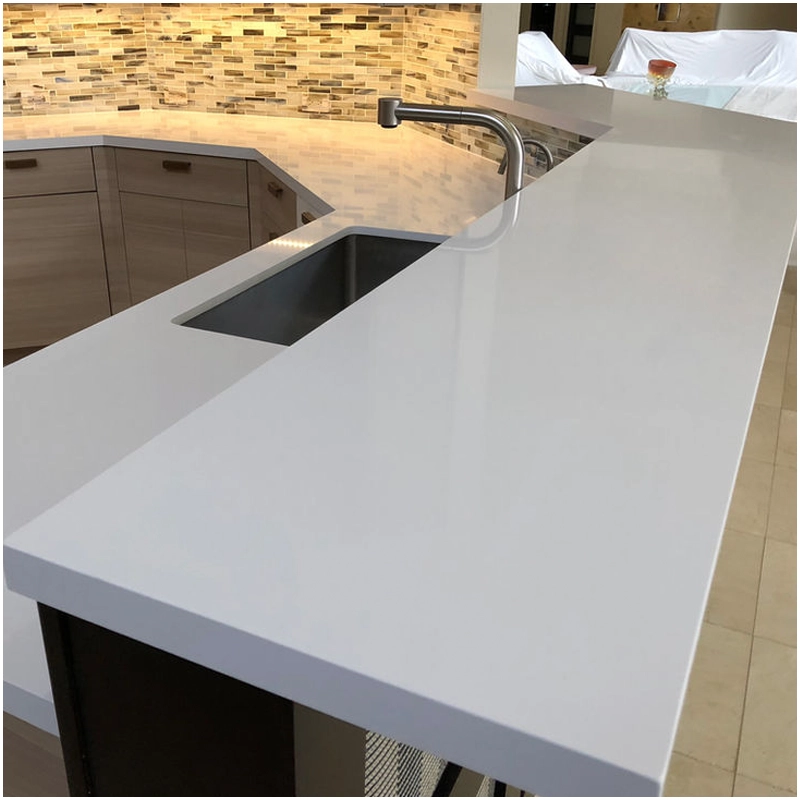 Pure White Quartz Kitchen Countertops Supplier FOR U STONE