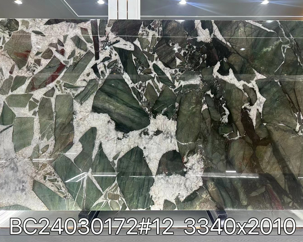Green Quartzite Slabs 49 Botanic Wave Green Cristallo Quartzite