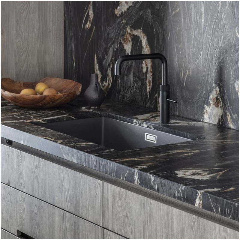 Top 10 Unique Uses of Granite Slab in Luxury Home Designs 9 Cosmic Gold Black Granite Kitchen Countertops in cm Thickness