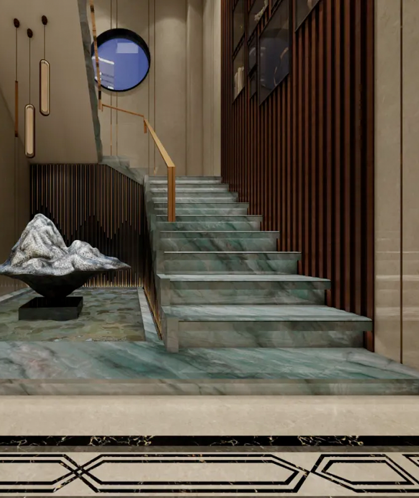 Green Quartzite Slabs 41 Stairs