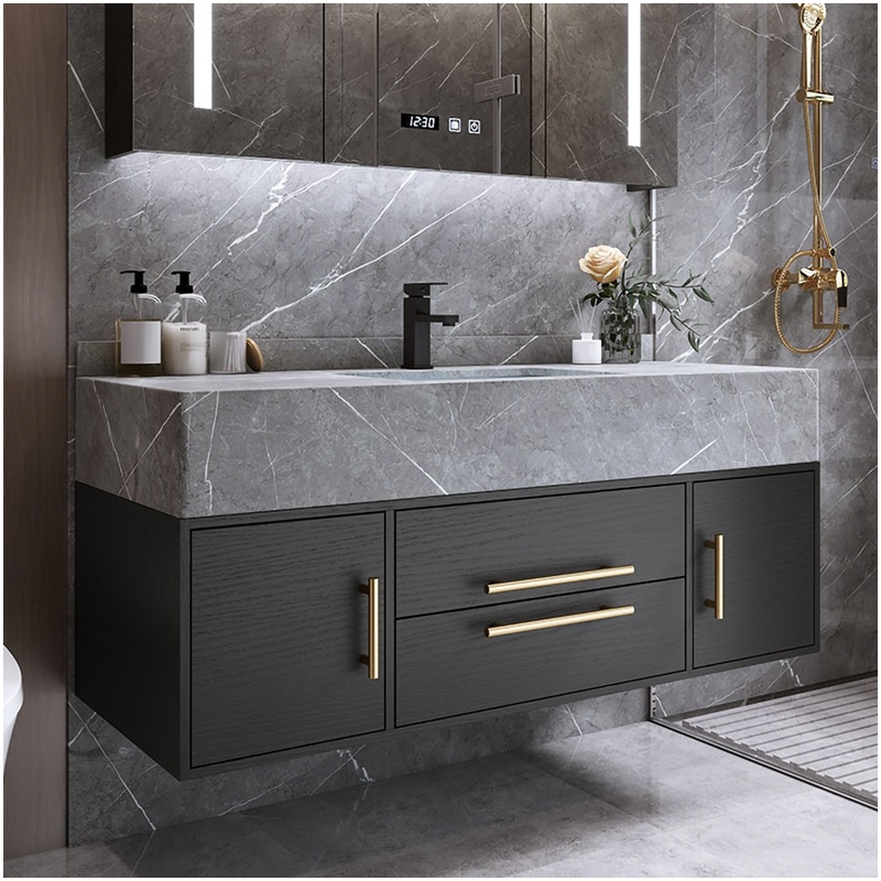 Pietra Grey Sintered Floating Vanity and Wall Designs FOR U STONE