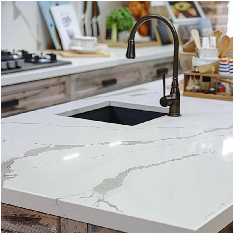 White Calacatta Quartz Countertop Wholesales FOR U STONE