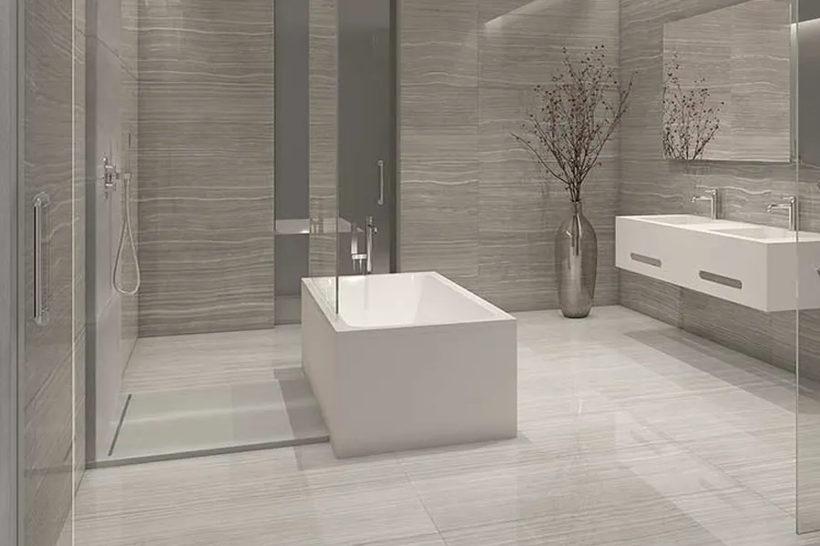 Grey Marble Slabs 1 Wooden White Marble Luxury Bathroom Floor and Wall Projects