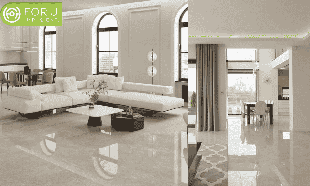 Marble tile floor