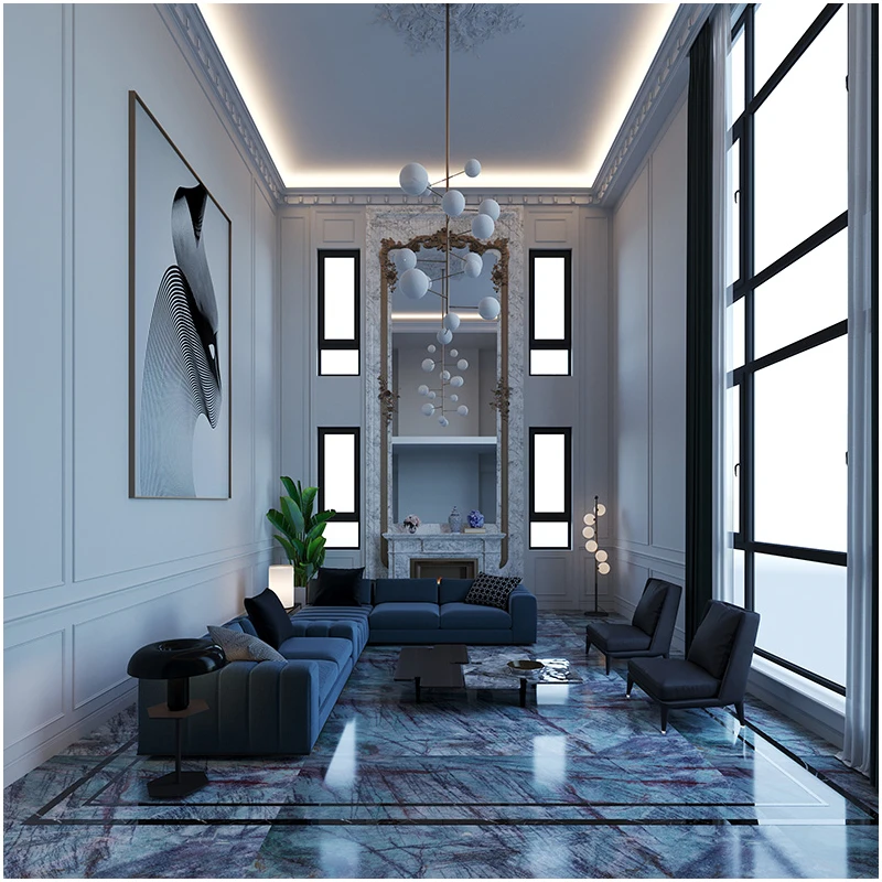 Blue Velvet Quartzite 1 Blue Velvet Quartzite Flooring Projects for Mansions