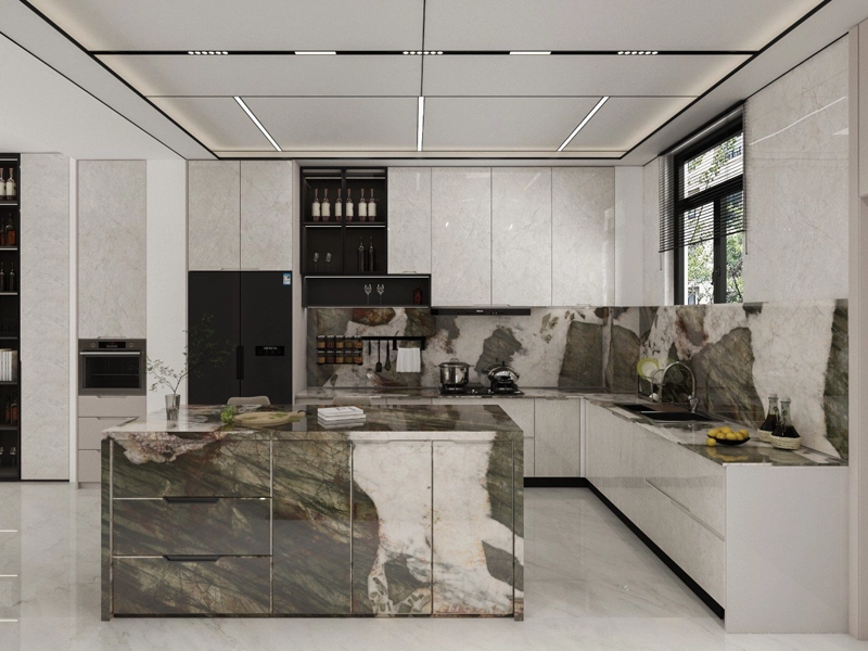 Green Quartzite Slabs 80 Botanic Wave Green Quartzite Kitchen Countertop Projects