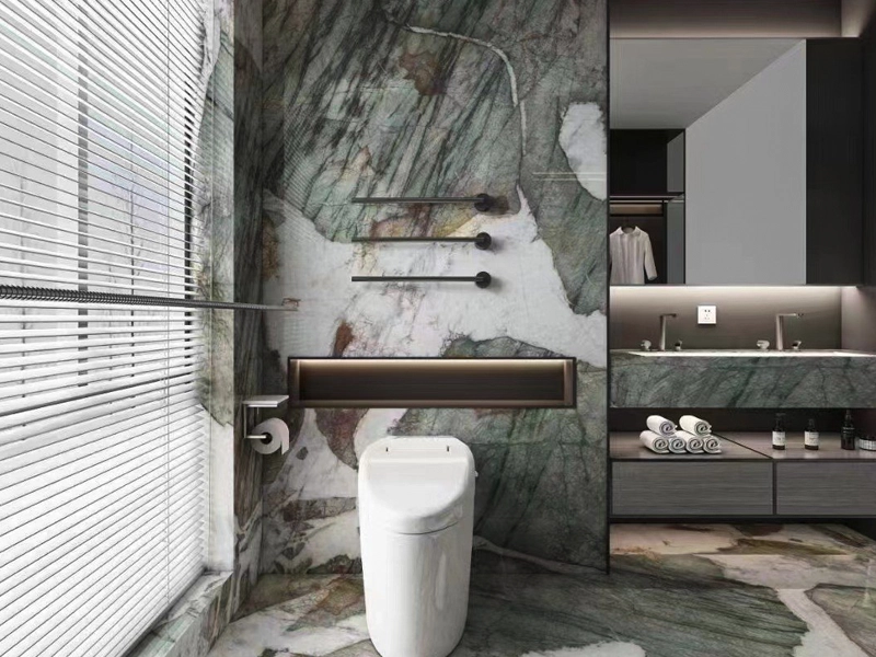 Green Quartzite Slabs 79 Botanic Wave Green Quartzite Luxury Mansion Bathroom Deco