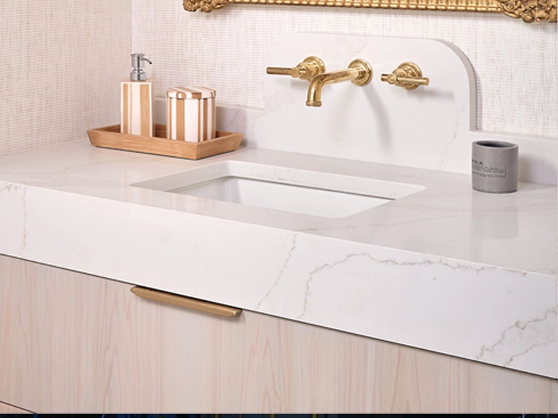 Calacatta White 127 Calacatta Quartz Integrated Vanity Tops