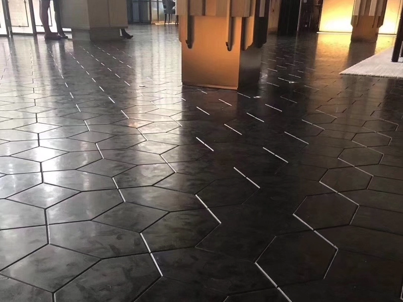 Matrix Black Quartzite Leathered Flooring Hotel Projects