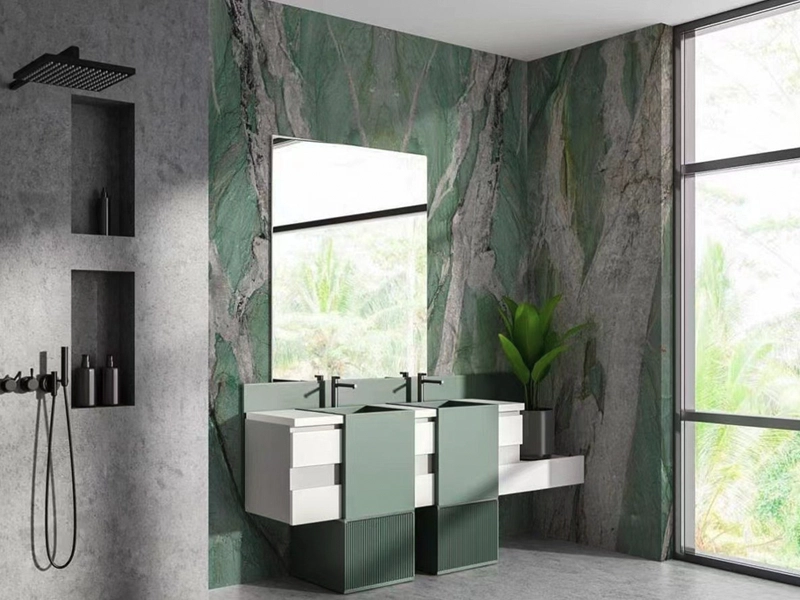 Exotic Quartzite 3 Patagonia Green Quartzite Luxury Bathroom