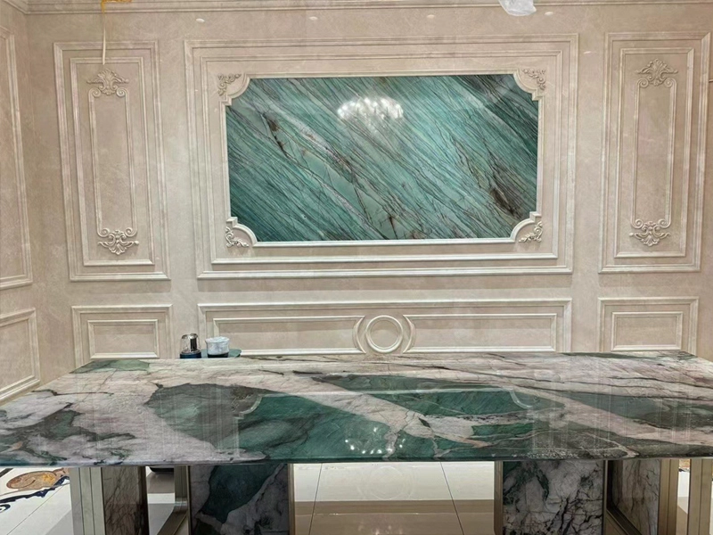 Green Quartzite Slabs 23 Patagonia Green Quartzite Rectangle Dining Table For Villas