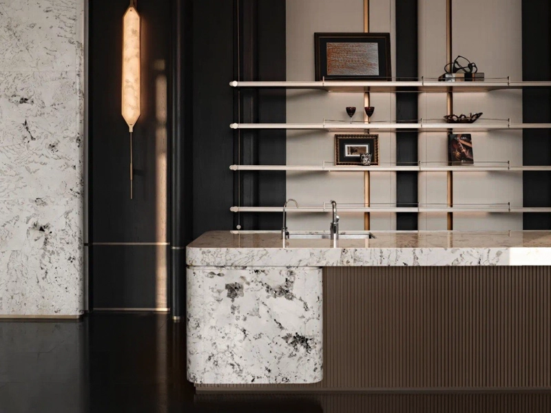 Exotic Quartzite 1 Patagonia White Quartzite Countertops For Luxury Mansion