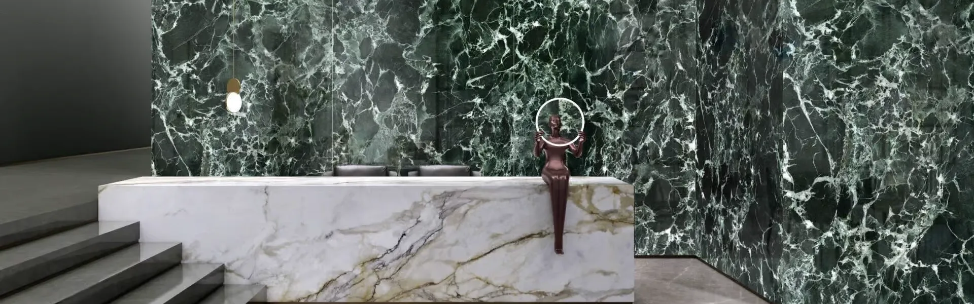 5 Reasons To Choose Green Marble Tiles 17 Prada Green Marble Indoor Wall Cladding Projects-FOR U STONE