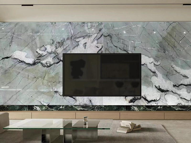 Tiffany Cristallo Quartzite TV Feature Wall For Apartemtns
